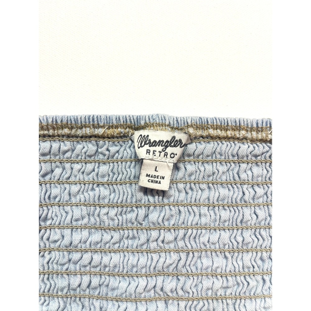 Wrangler Retro Paisley Bandana Print Handkerchief Hem Cami Top Light Blue Large - Picture 5 of 7
